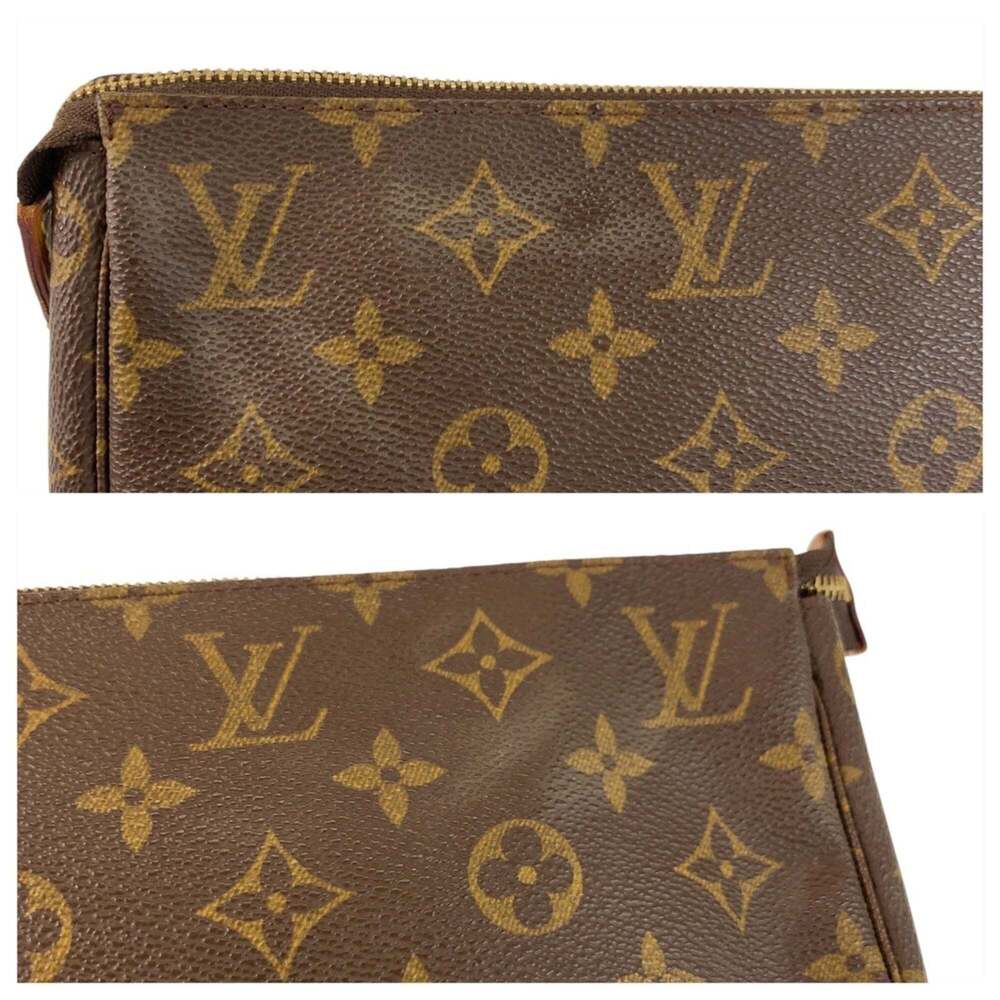 LOUIS VUITTON Brown Monogram Leather Pochette Pouch - Picture 5 of 10